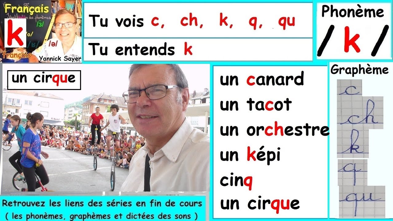 Son phonème /k/ et écriture graphème (c, ch, k, q) : Français cp ce1 # 17