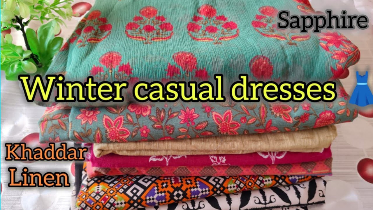 Winter casual dresses 👗 #sapphire#New#fashion ||khaddar $Linen