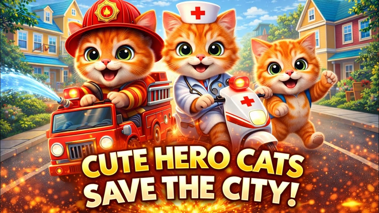 OMG! Hero Cats Save the City! 🐱🚒 Cutest Rescue Ever #cat #cats #catvideos #catanimation #catstory 