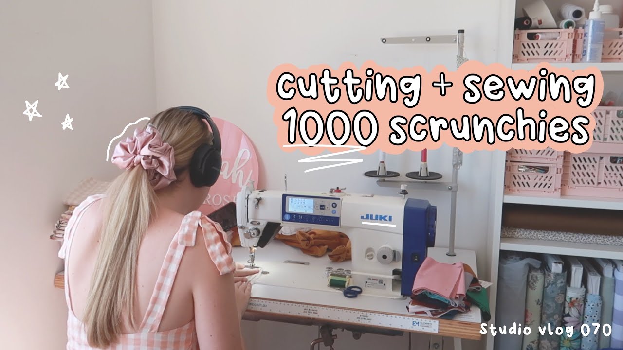 sewing 1000 scrunchies for my January launch - chatty making vlog 070 - Try Treats