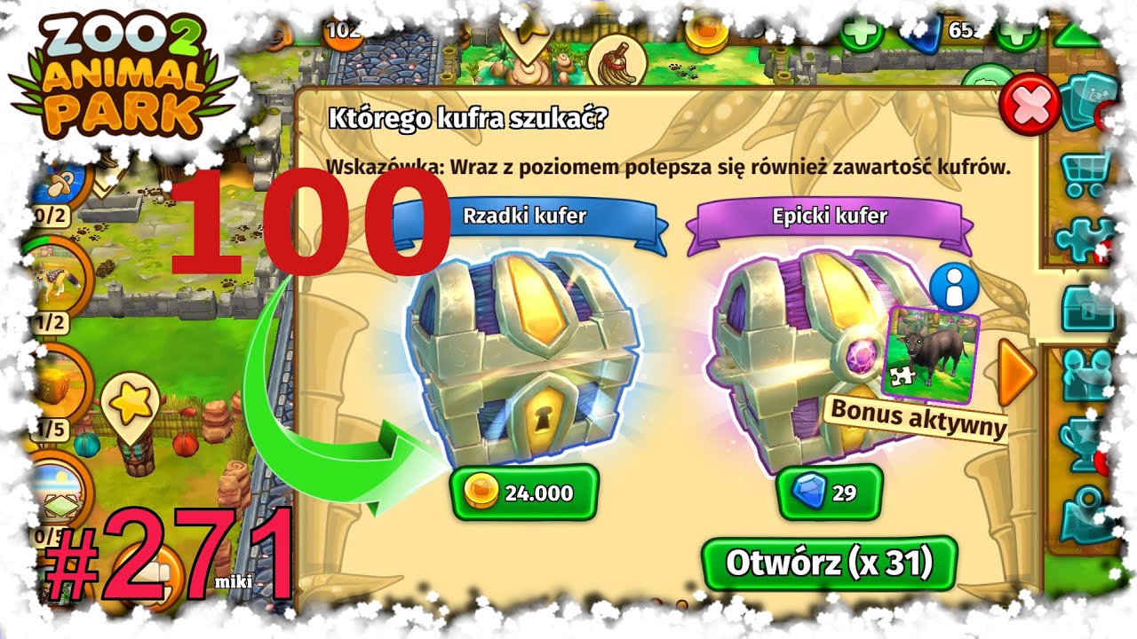 🦁 Zoo 2: Animal Park: #271 Skrzynki 100 sztuk