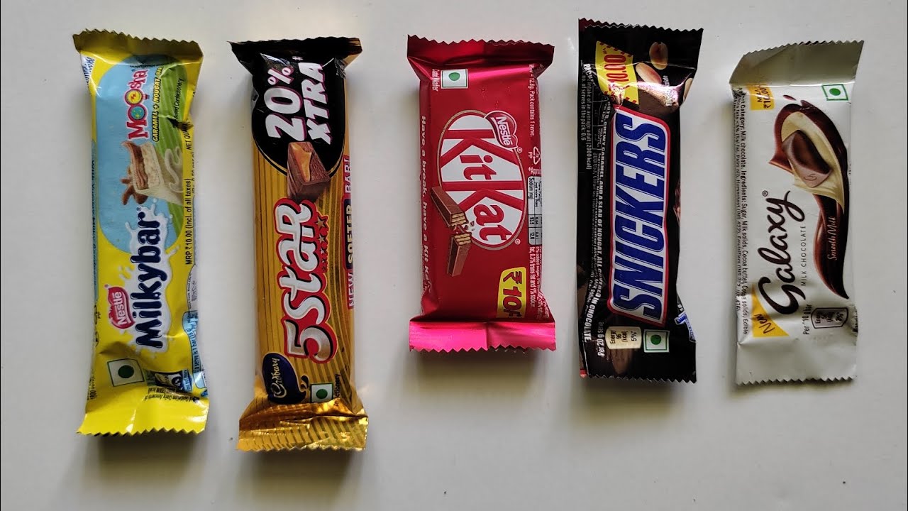 Cadbury vs Snickers vs Kitkat vs galaxy vs 5star #asmr
