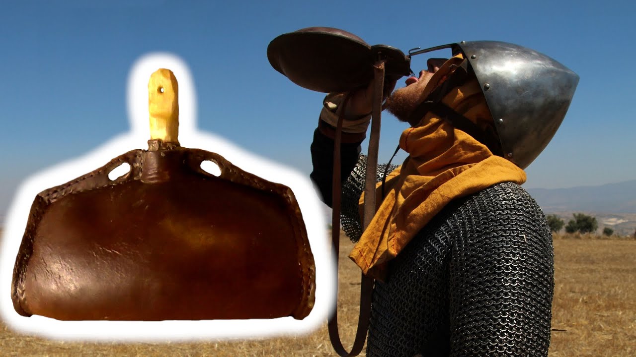Crafting a Medieval LEATHER BOTTLE for Reenactment or LARP