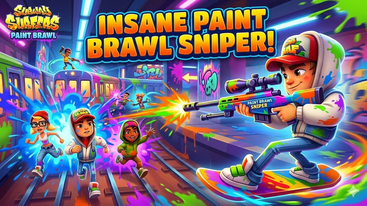 Subway Surfers PAINT BRAWL Sniper Gameplay! (Best Weapon?)