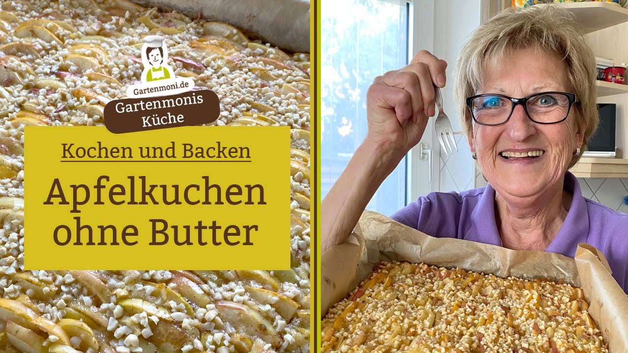 Schneller Apfelkuchen ohne Butter, Margerine oder Öl - Einfach mit Bechermaß | Gartenmonis Küche