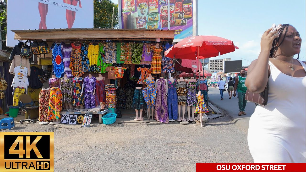 🇬🇭  4K Virtual Morning Walking Tour On The Osu Oxford Street In Accra-Ghana