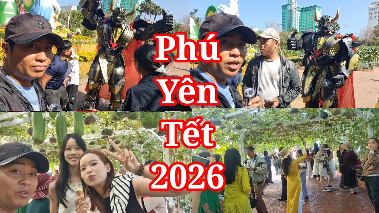Tết 2026 Tuy Hòa Phú Yên xuất hiện rô bôt đi dạo khắp công viên đường hoa xuân Tuy Hòa
