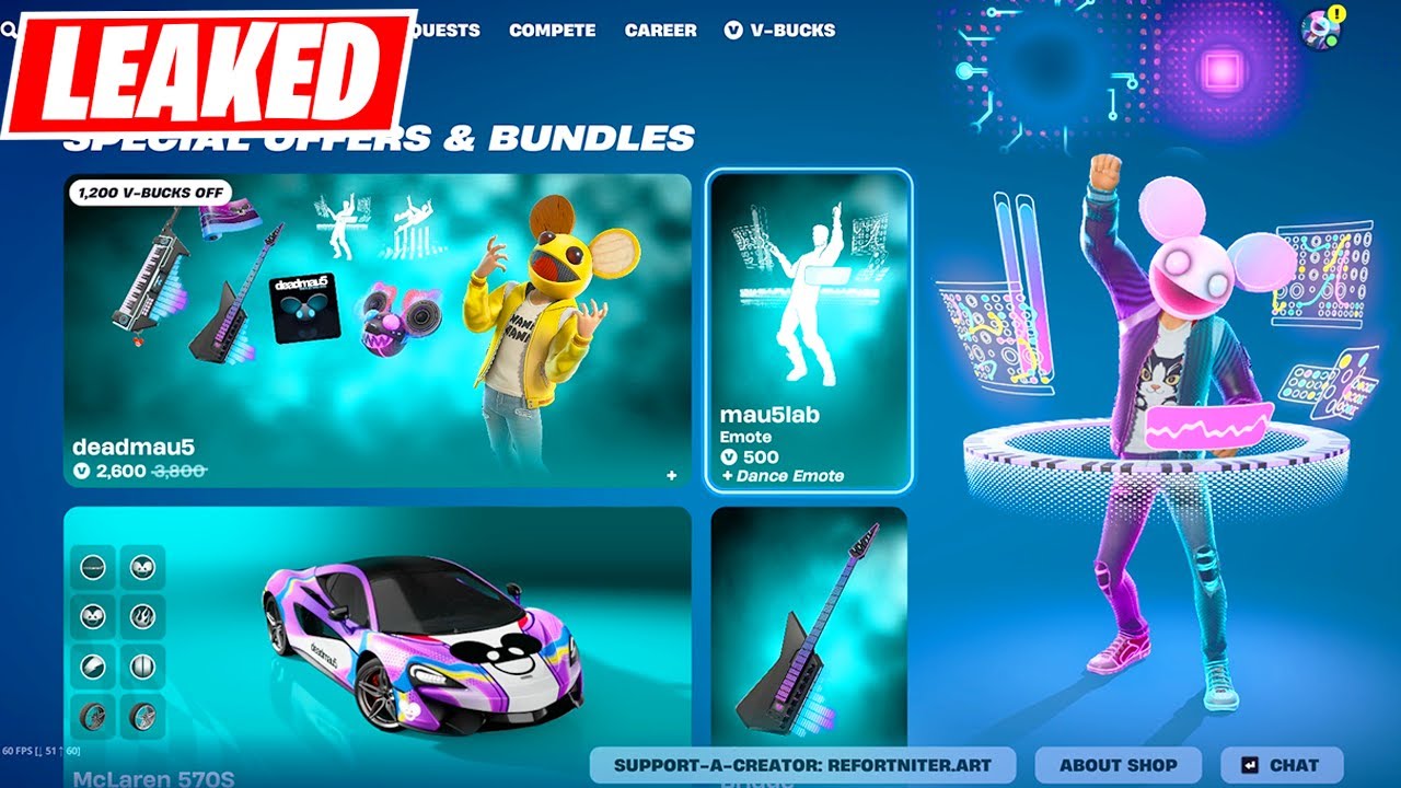 All Deadmau5 Item Shop Cosmetics in Fortnite! 🐭 (Early Showcase)