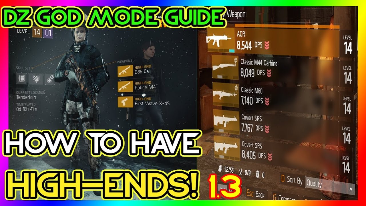 HOW TO HAVE High End Gear ON Level 14 | The Division | BE THE GOD OF DARK ZONE | Unstoppable FORCE