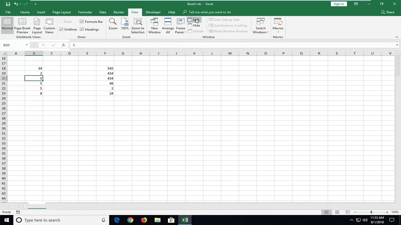 Excel: How To Freeze Panes and View Options