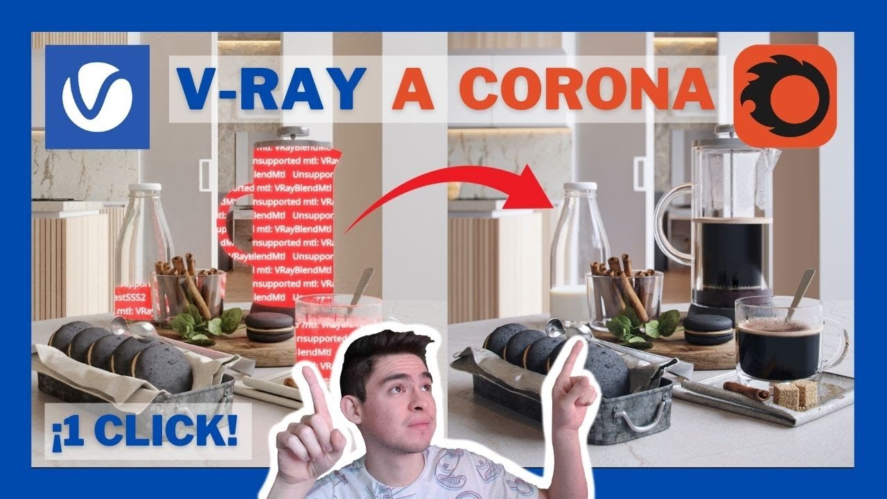 Cómo convertir materiales de V-RAY a CORONA RENDER en 3dsmax 💻| [SOLUCION en un click]☑