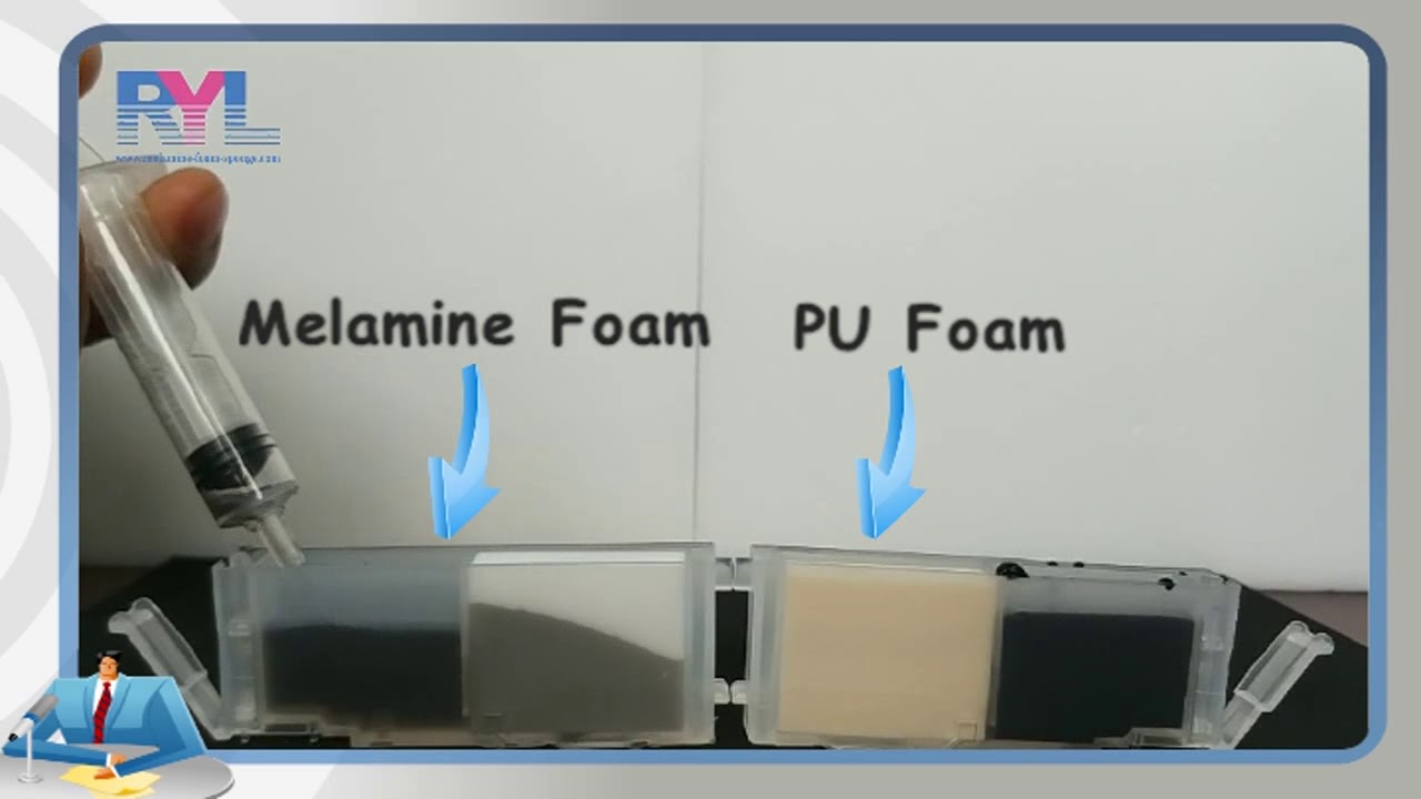 Melamine Foam Ink Sponge Absorption Test with Polyurethane foam