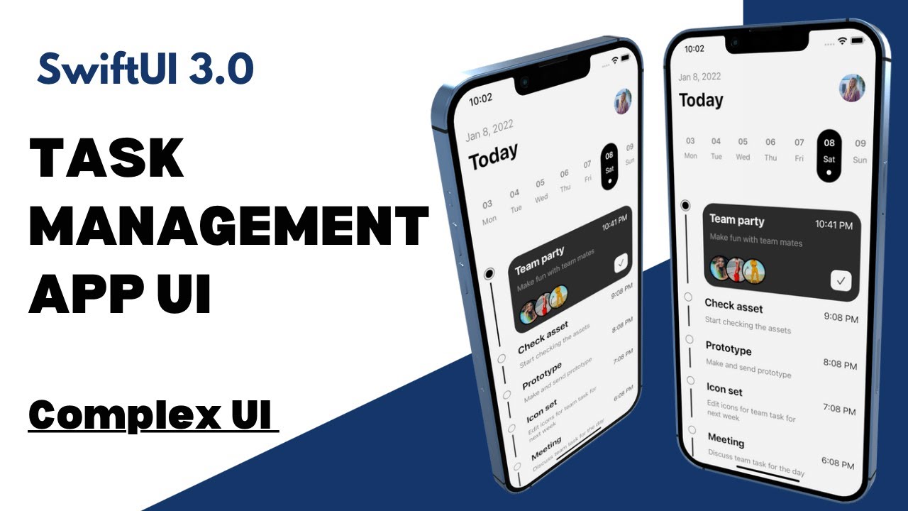 SwiftUI 3.0 - Task Management App UI - Complex UI - MVVM - Xcode 13 - SwiftUI Tutorials
