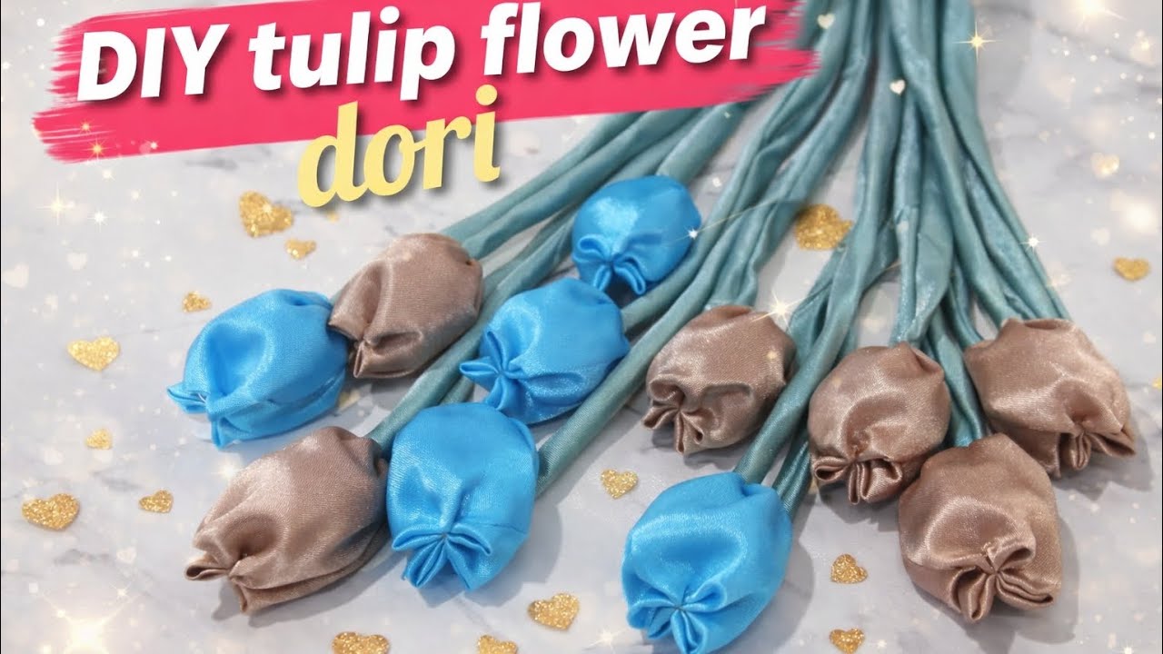 How to make tulip flower dori tutorial video 🩵🩵🤎🤎🌷🌷