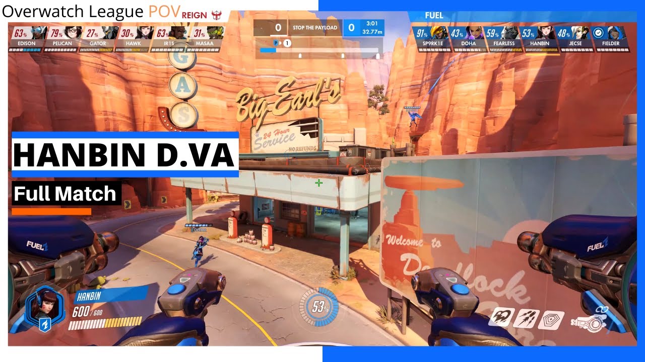 HANBIN DVA POV | Losers Semifinals - Fuel vs Reign | Full match  | OWL Season 2021 Summer Showdown