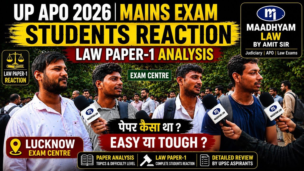 UP APO 2026 Mains Law Paper 1 Analysis | Students Reaction from Exam Centre | Easy or Tough? #apo