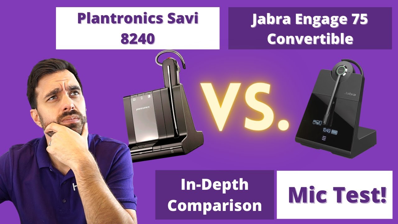 Plantronics Savi 8240 Vs. Jabra Engage 75 Convertible In-Depth Comparison With Mic Test!