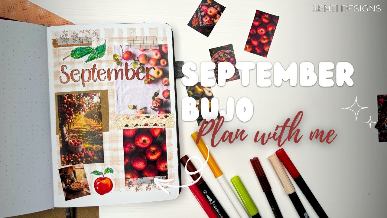 SEPTEMBER BUJO PLAN WITH ME ll apples & pears theme 🍎🍐