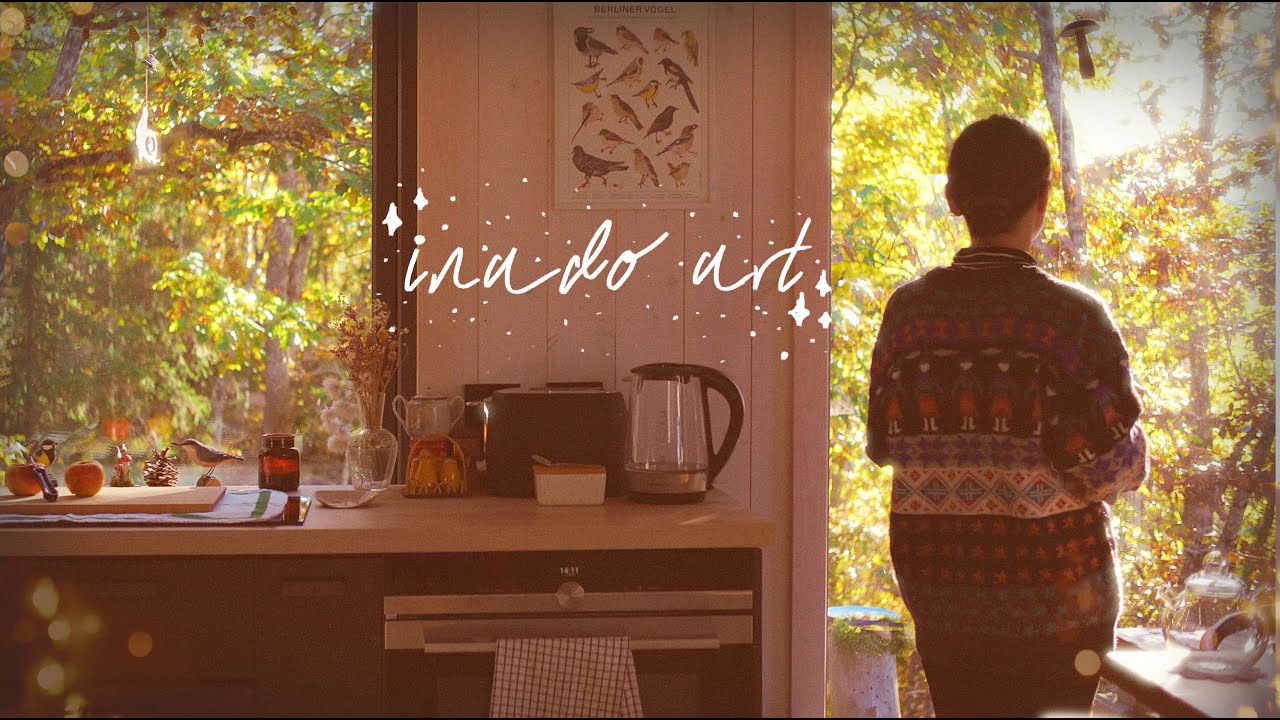 The Quiet Between Autumn and Winter with Forest Visitors, Cozy Baking, Making Art at the Cabin