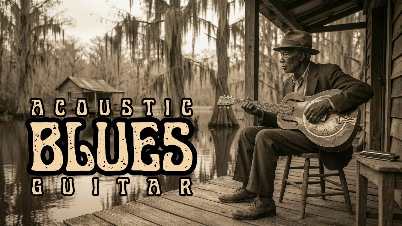 Slow Soul Acoustic Blues Guitar Instrumental for Reading and Relaxing
