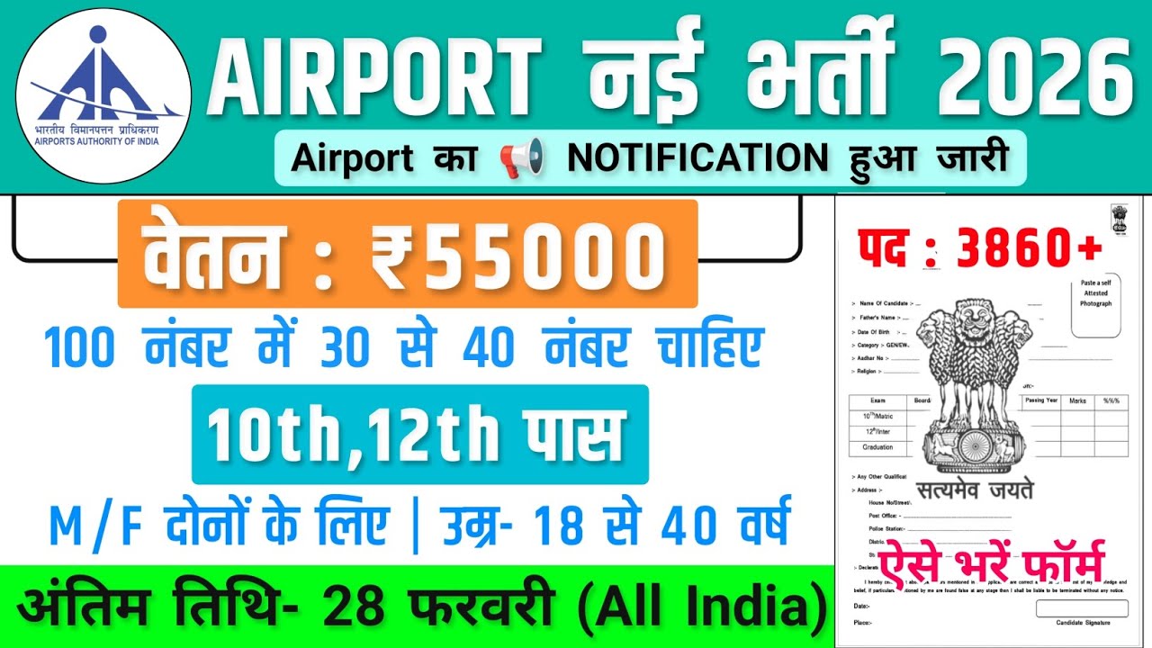 Airport नई भर्ती, Salary- 70000 | Airport Job Vacancy 2026 | Government Job Vacancy 2026