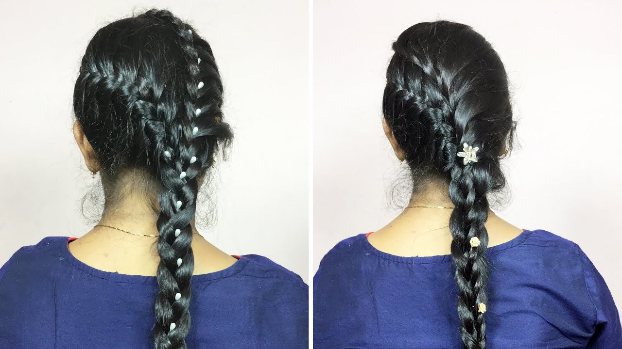Double Side French Braid | Formal Side Swept French Braid Hairstyle