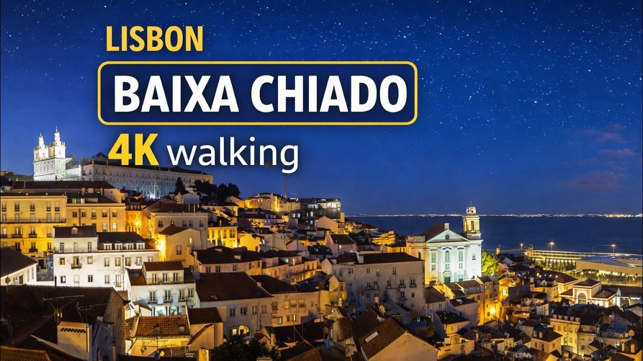 🌙 Evening Walk in Lisbon &ndash; Baixa Chiado | 4K Walking Tour