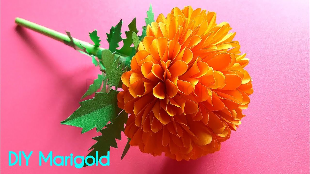 How to make Marigold Flower with paper|DIY marigold flower|DIY paper flower|How to make paper flower