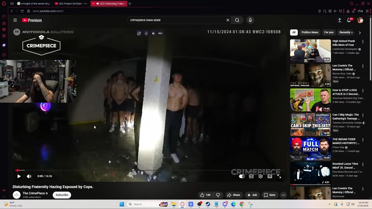 MoistCr1TiKaL's Reaction to the University of Iowa fraternity hazing incident