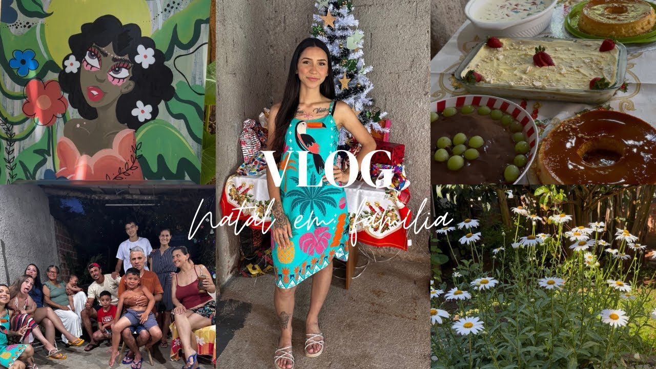 Fiz uma arte e dei pra minha vó, natal em família, make, rotina simples | VLOG de Natal 