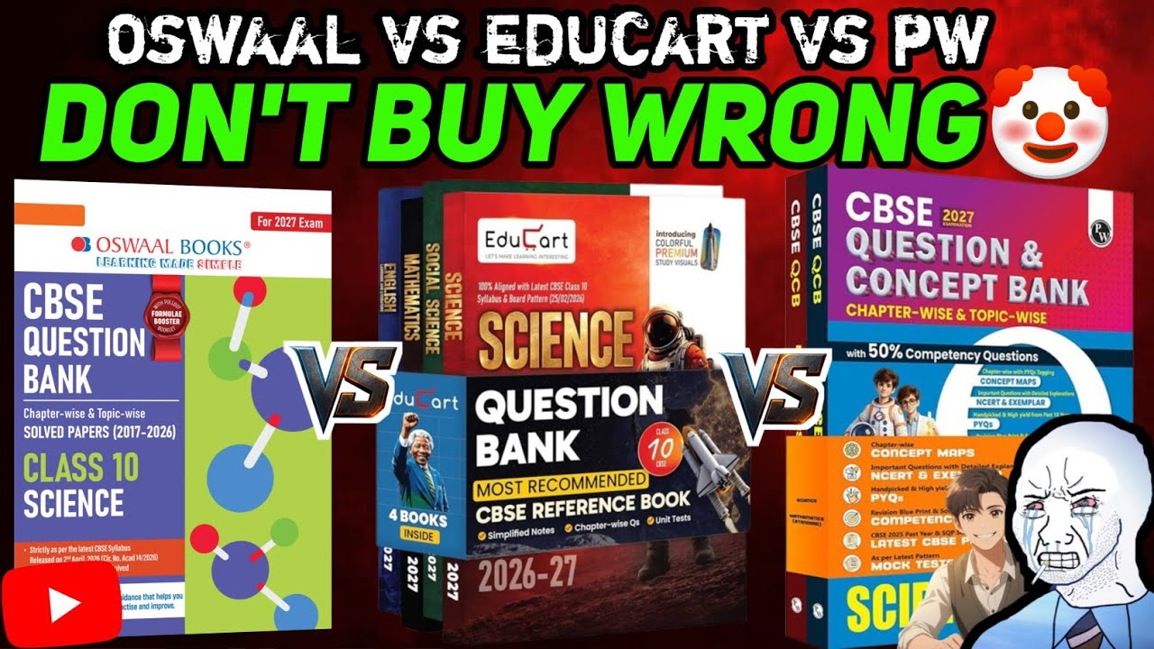 Oswaal vs Educart vs PW 🔥 Best Question Bank For Class 10?