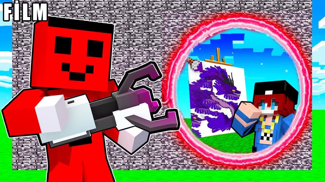 HASANA ÇİZİMLİ MOB SAVAŞINDA PORTAL SİLAHIYLA TROLL YAPTIM !! - Minecraft