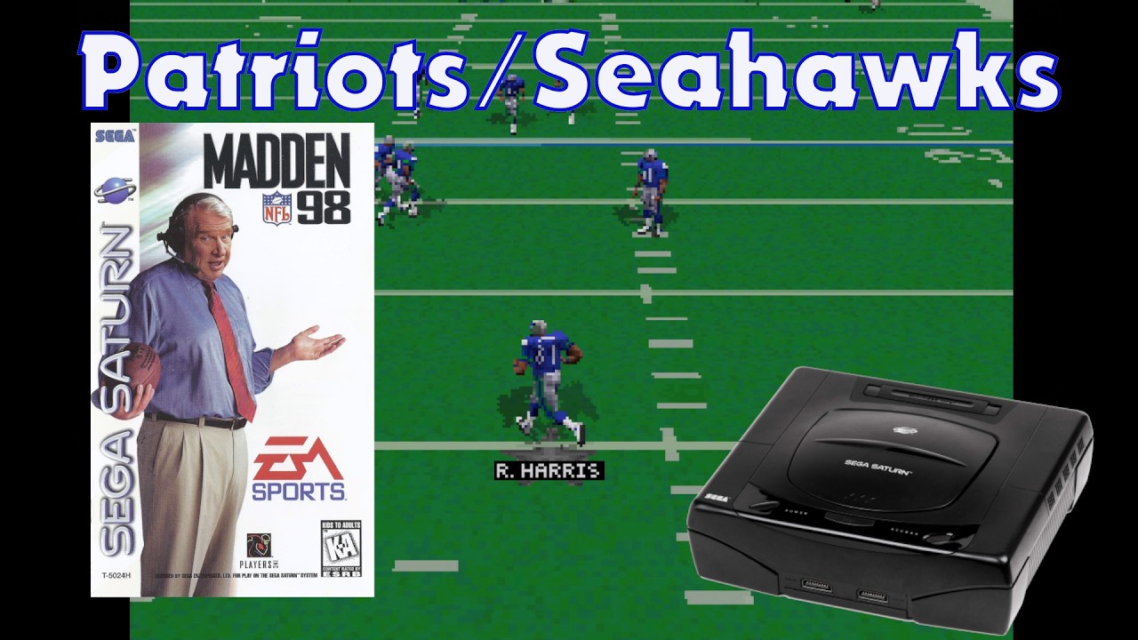 Patriots / Seahawks Sim - Madden NFL 98 - Sega Saturn (1997)