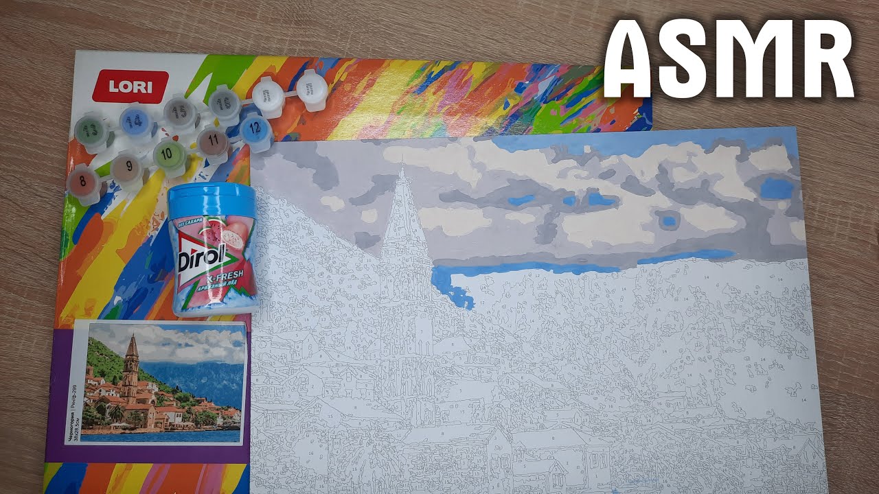 🖼️🖌️ АСМР жвачка, чавканье, раскрашиваю картину | ASMR chewing gum, chomping, paint a picture 🖌️🖼️