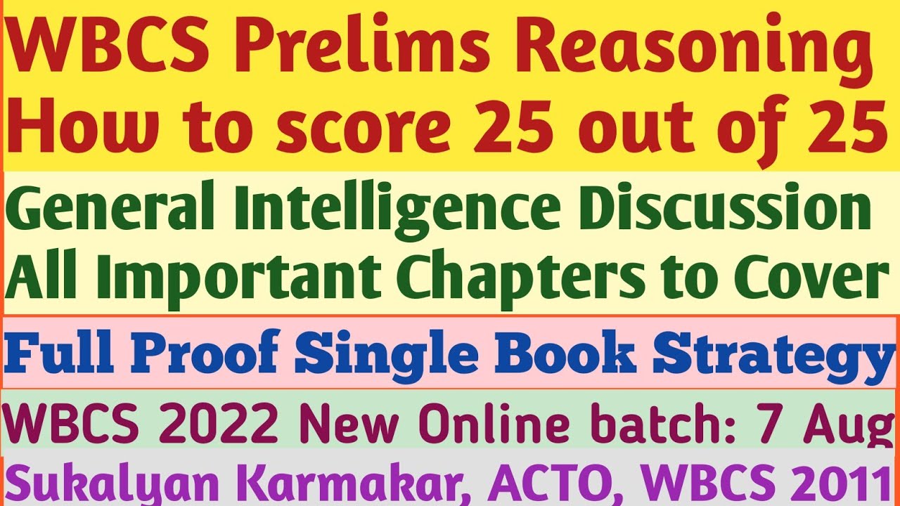 WBCS Prelims | Reasoning | How to score Full Marks | Important Chapters' Discussion | Sukalyan, WBCS