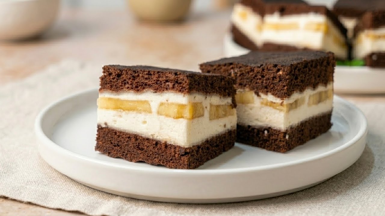 Творожно-банановое ПП Пирожное: НИЗКОКАЛОРИЙНЫЙ хит!🍌🍰 Готовить проще простого✨