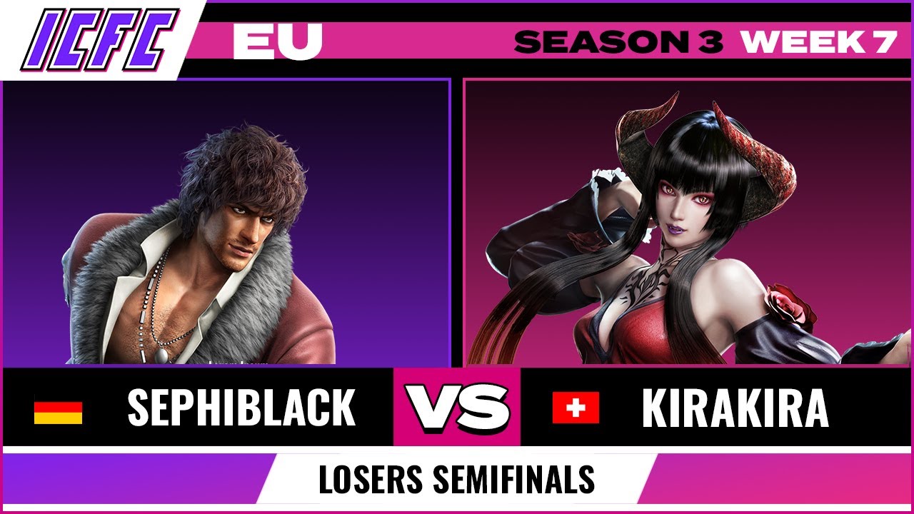 Sephiblack (Miguel) vs Kirakira (Eliza) Losers Semifinals: ICFC EU Tekken 7 Season 3 Week 7