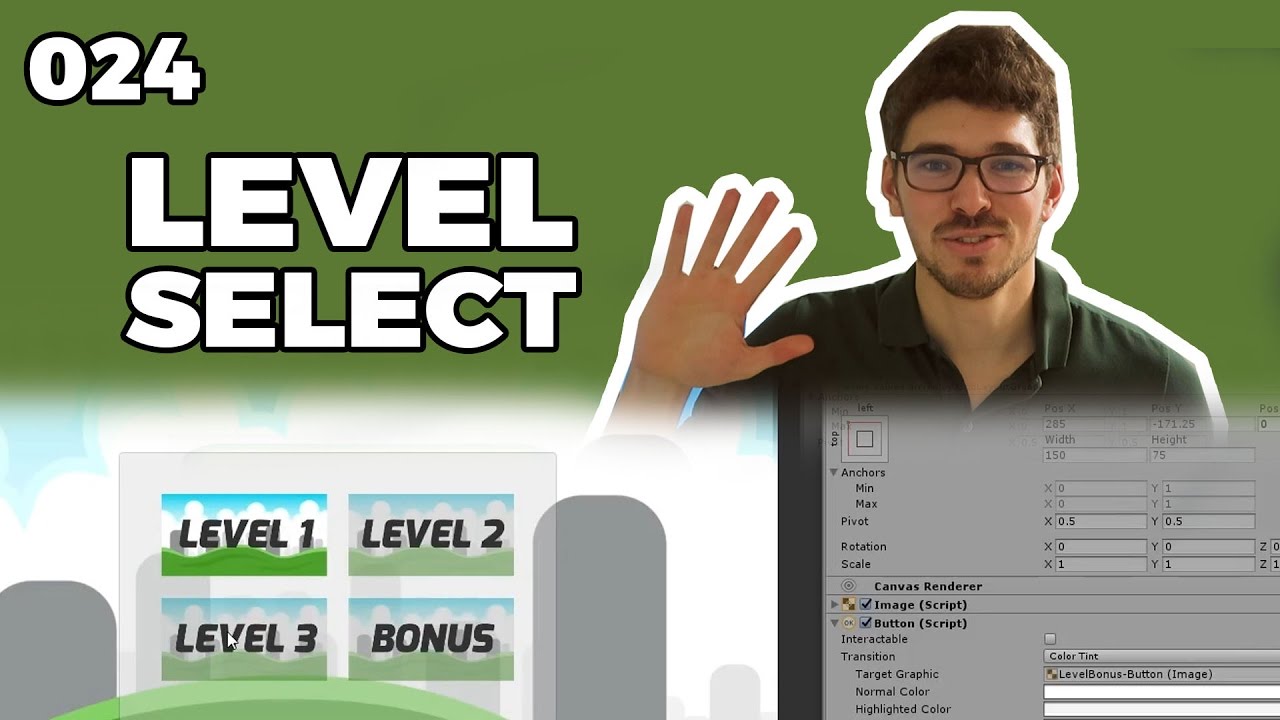 [024] Unity JUMP AND RUN - Level Select - Scenen auswahl - Unity Panels - Deutsch/German
