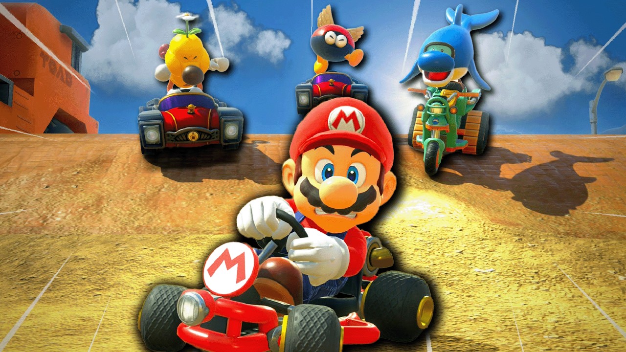 Матч-реванш между профессиональным игроком в Mario Kart и тремя охотниками в Mario Kart Manhunt.