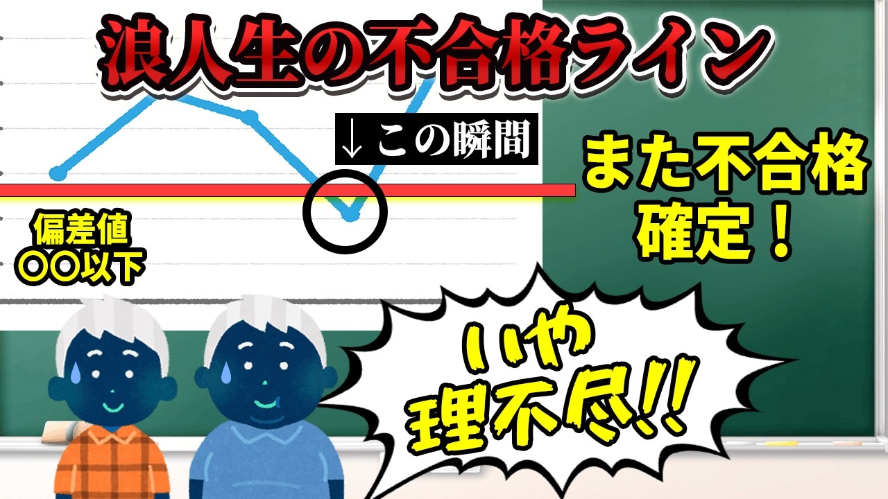 【浪人して不合格】浪人生は〇〇ライン以下の瞬間100%落ちます!?【3浪クズ東大生が教える浪人生活】