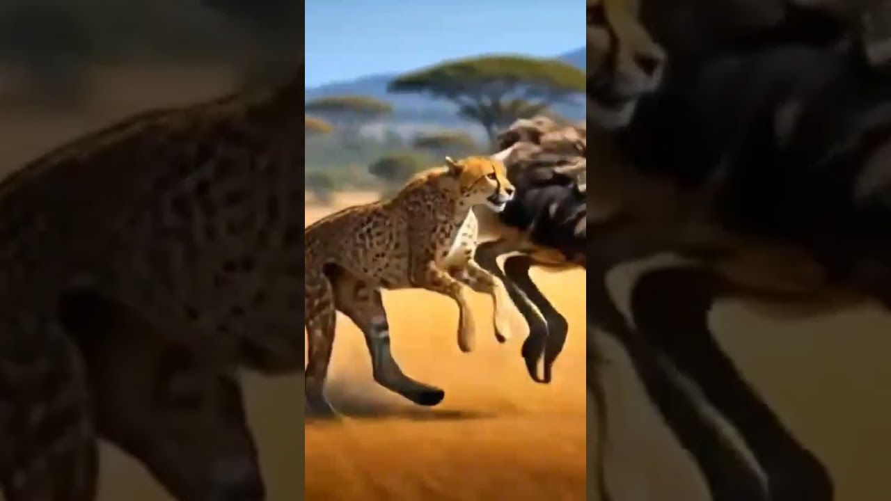 Cheetah chasing an ostrich# Short vadio