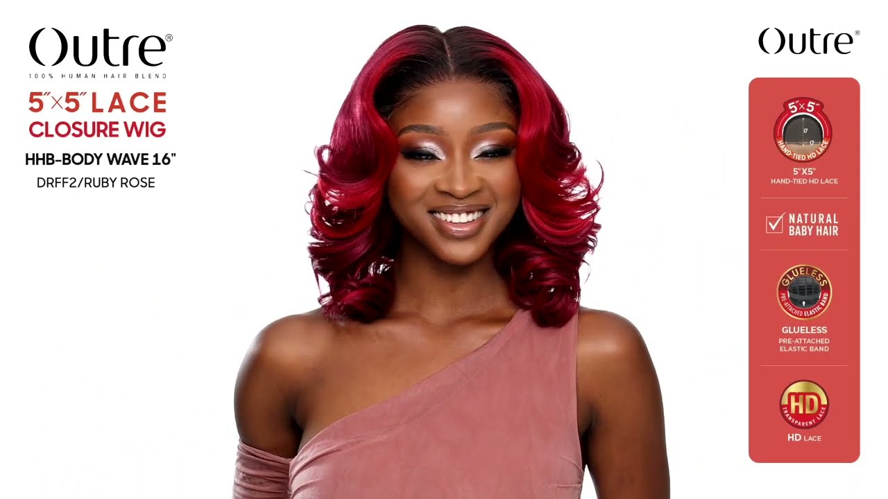 Outre 5x5 Lace Closure Wig 100% Human Hair Blend - HHB-Body Wave 16
