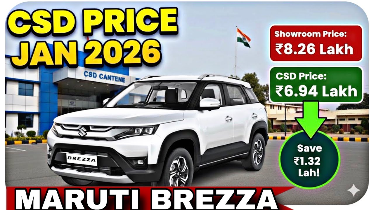 Maruti Brezza New CSD Price List January 2026 😱 | GST 2.0 Impact on CSD Cars!
