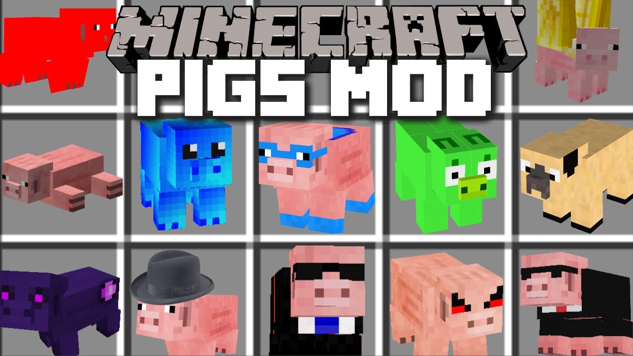 Minecraft MORE PIGS MOD / PLENTY OF PIGS AND OTHER TYPES OF ANIMALS!! Minecraft