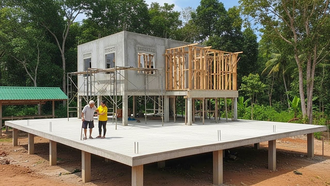 An act that touched everyone's hearts: Young woman built a new house for an elderly man living alone