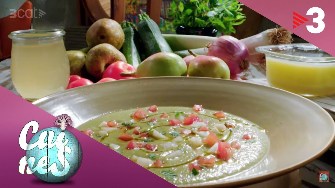 Crema de carbassó amb pera i tomàquet - Cuines