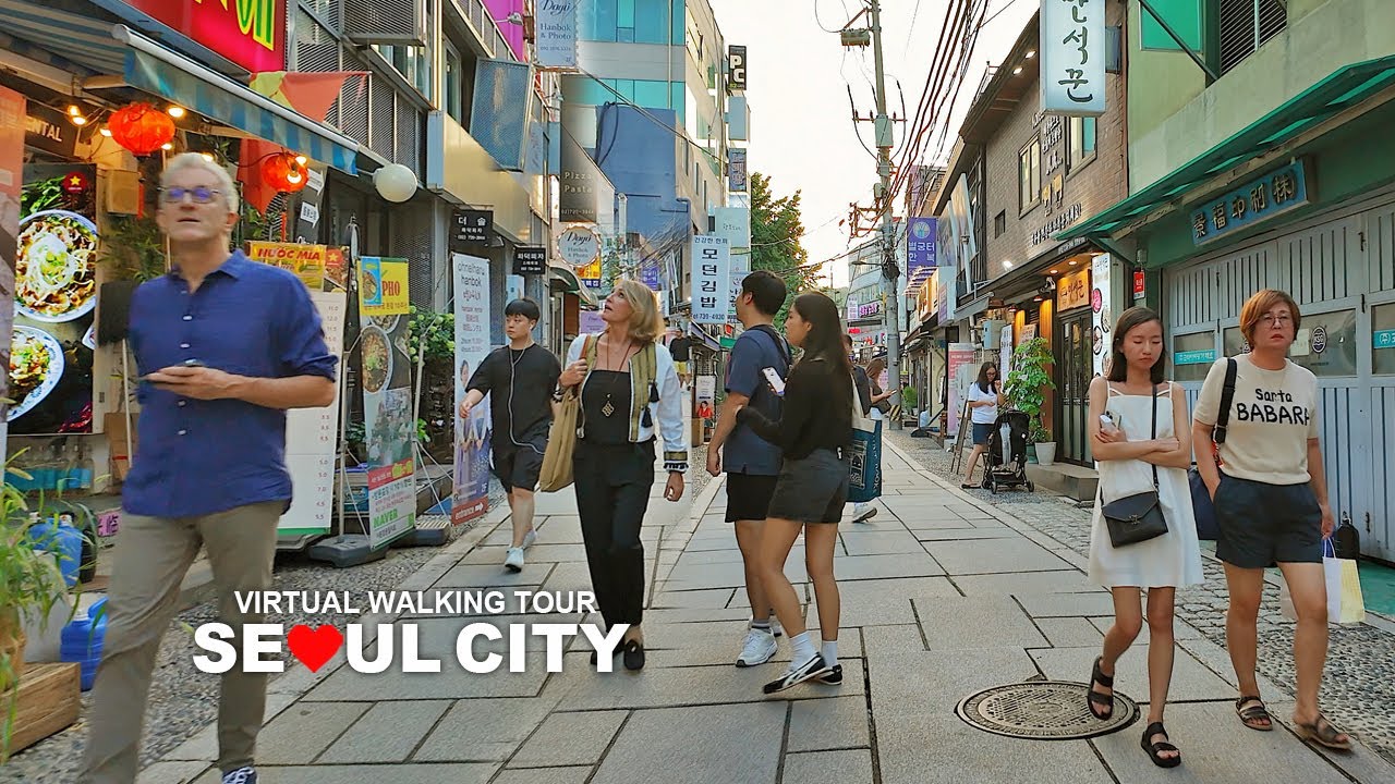 [Full Version] Seoul Evening Walk, Gwanghwamum, Seochon Village, Jahamun-ro, South Korea, Travel, 4K