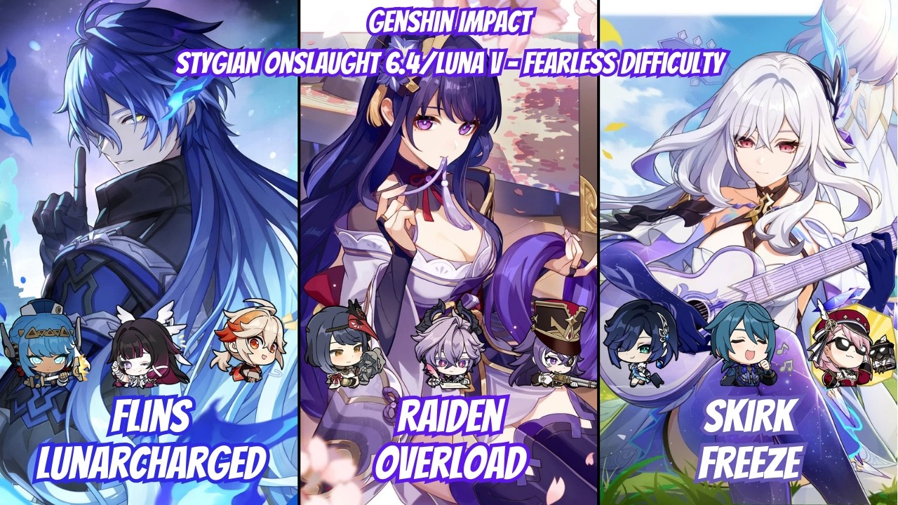 C1 Flins & C6 Raiden & C0 Skirk | Stygian Onslaught 6.4/Luna V Fearless – Genshin Impact