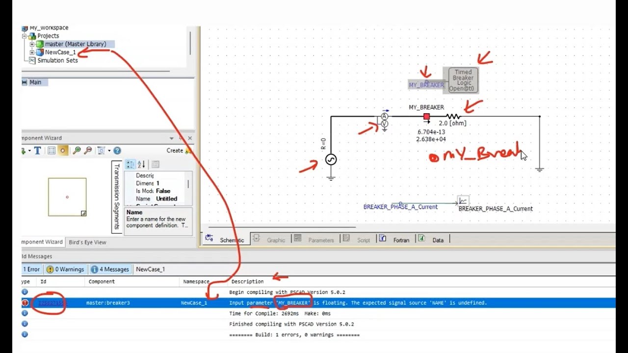 PSCAD BASICS - PART 7 - BREAKER ERROR TROUBLESHOOTING