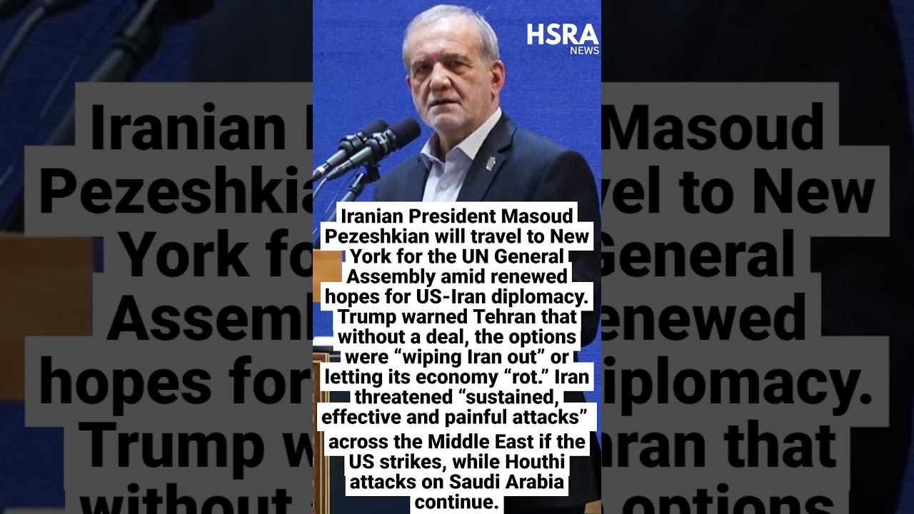 Pezeshkian Heads to UN as Trump Threatens Iran Over Deal #shorts #breakingnews #iran #usa #trump